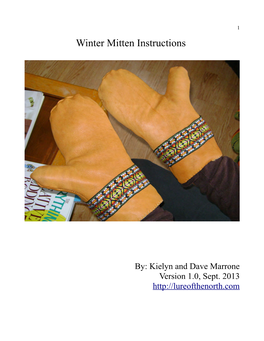 1 Winter Mitten Instructions