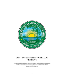 2014 - 2016 University Catalog Number 75