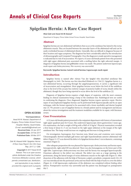 Spigelian Hernia: a Rare Case Report