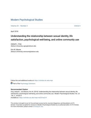 Understanding the Relationship Between Sexual Identity, Life Satisfaction, Psychological Well-Being, and Online Community Use