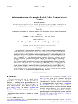 An Integrated Approach for Assessing Tropical Cyclone Track and Intensity Forecasts