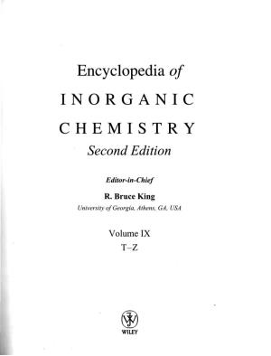 Encyclopediaof INORG ANIC CHEMISTRY