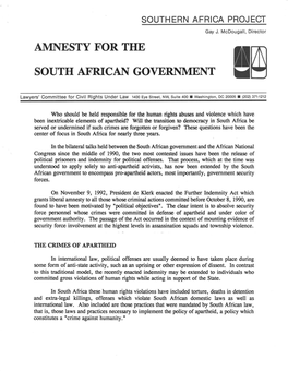 Amnesty for the South African Government
