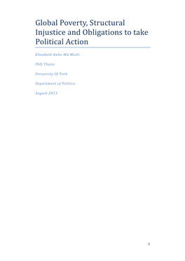 Global Poverty, Structural Injustice and Obligations to Take Political Action