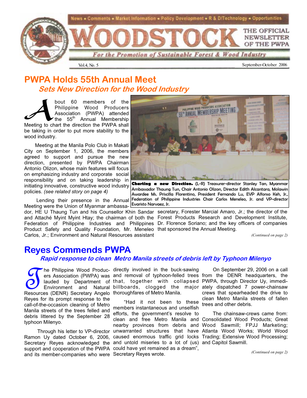 PWPA Holds 55Th Annual Meet Reyes Commends PWPA