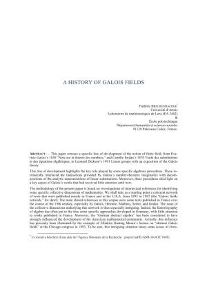 A History of Galois Fields