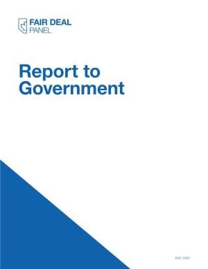 Fair Deal Panel | Report to Government