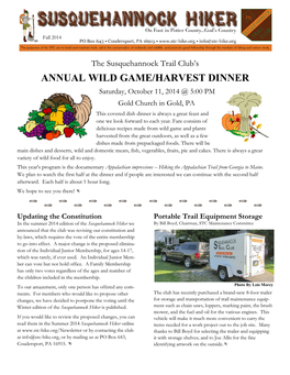 Annual Wild Game/Harvest Dinner