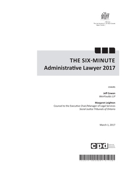 THE SIX-MINUTE Administrative Lawyer 2017