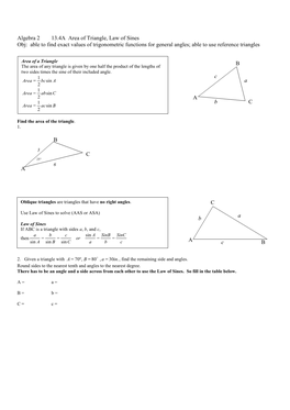 13.4A Area Law of Sines