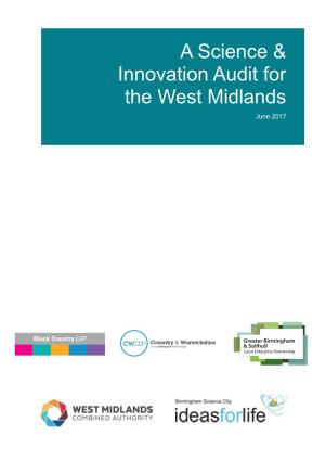 A Science & Innovation Audit for the West Midlands
