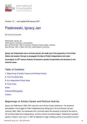 Paderewski, Ignacy Jan | International Encyclopedia of the First World War