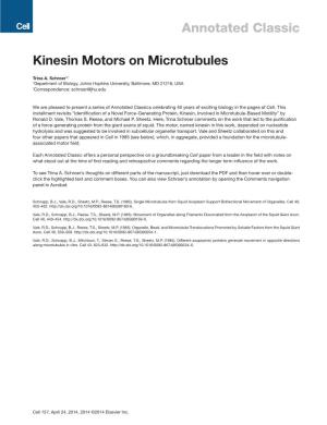 Annotated Classic Kinesin Motors on Microtubules