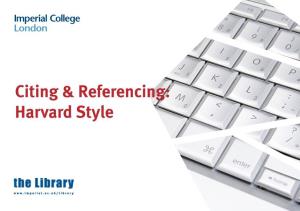 Citing & Referencing: Harvard Style