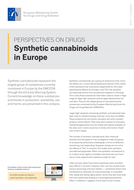 Synthetic Cannabinoids in Europe