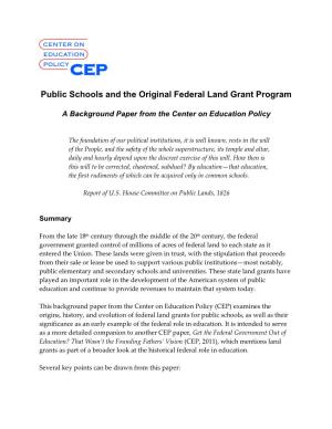 Public Schools and the Original Federal Land Grant Program