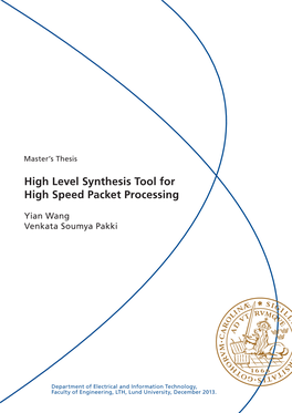 High Level Synthesis Tool for High Speed Packet Processing