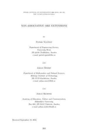 Non-Associative Ore Extensions