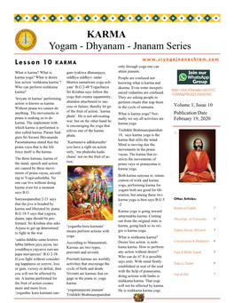 KARMA Yogam - Dhyanam - Jnanam Series