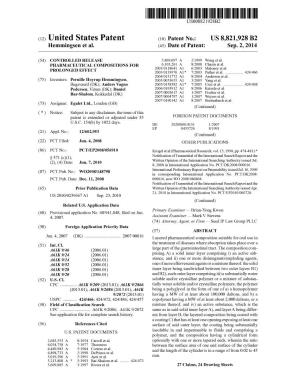 (12) United States Patent (10) Patent No.: US 8,821,928 B2 Hemmingsen Et Al