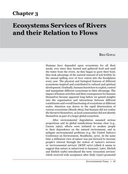 Ecosystems Services of Rivers and Their Relation to Flows