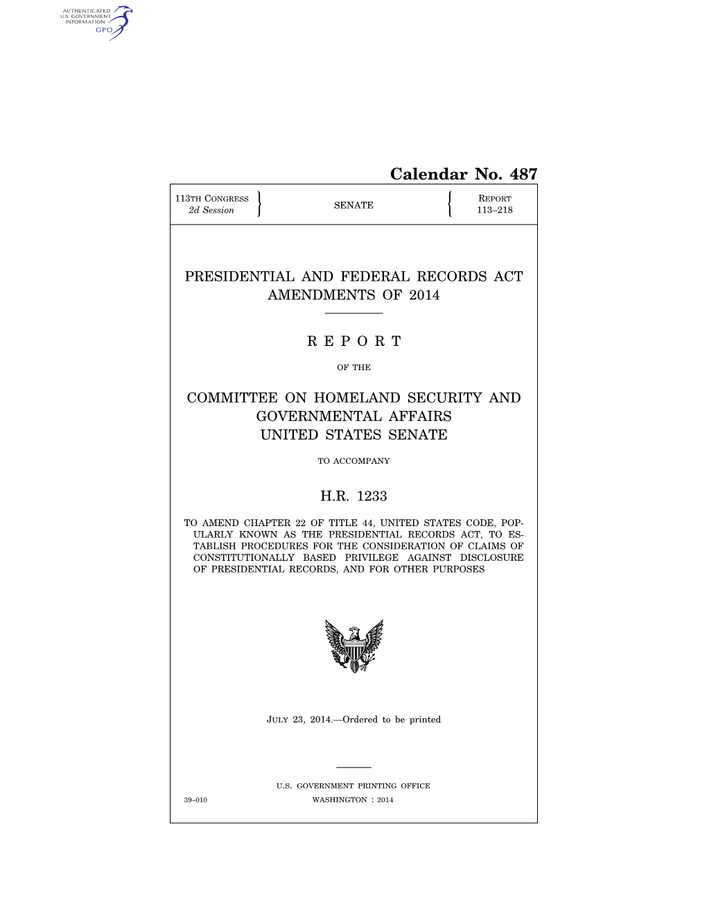 Presidential and Federal Records Act Amendments of 2014