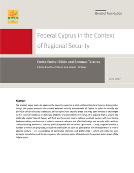 Federal Cyprus in the Context of Regional Security Cyprus 2017