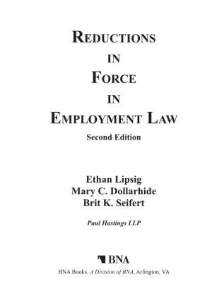 Reductions in Force in Employment Law Second Edition