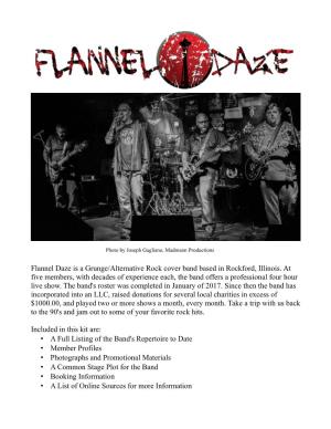 Flannel Daze Is a Grunge/Alternative Rock Cover Band Based in Rockford, Illinois