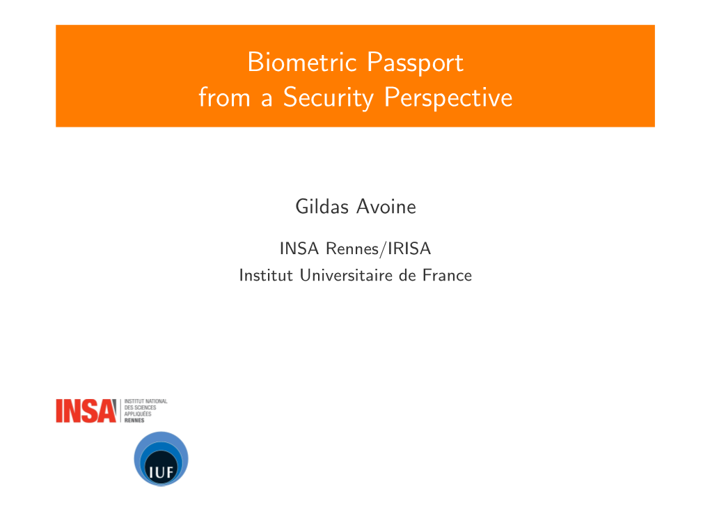 Biometric Passport from a Security Perspective