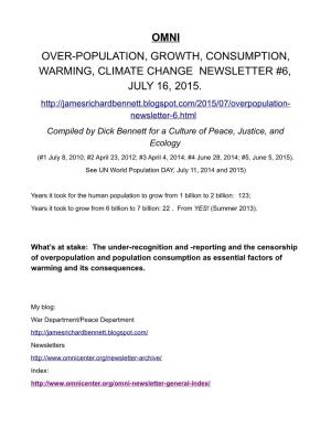 Omni Over-Population, Growth, Consumption, Warming