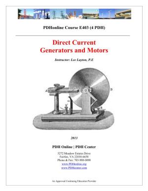 Direct Current Generators and Motors