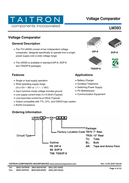 LM393 Voltage Comparator