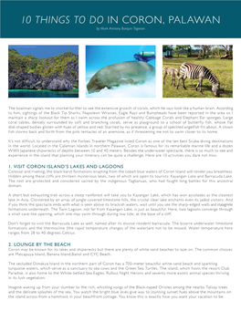10 THINGS to DO in CORON, PALAWAN by Mark Antnony Barquin Togonon