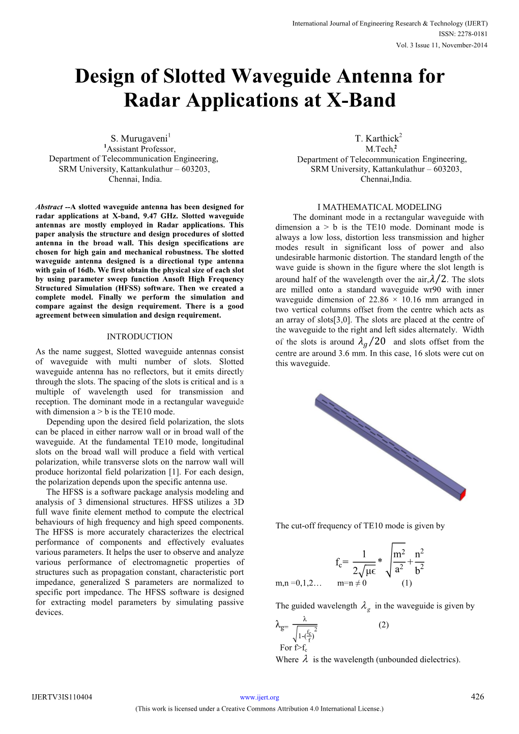 Design of Slotted Waveguide Antenna for Radar Applications at X-Band