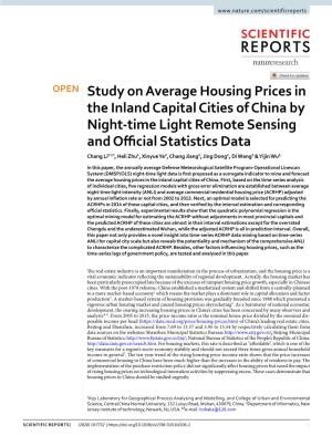 Study on Average Housing Prices in the Inland Capital Cities of China By