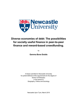 Diverse Economies of Debt: the Possibilities for Socially Useful Finance in Peer-To-Peer Finance and Reward-Based Crowdfunding