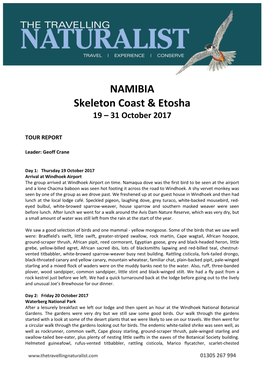 NAMIBIA Skeleton Coast & Etosha
