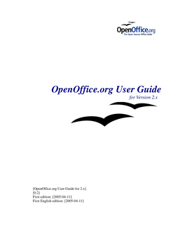 Openoffice.Org User Guide for Version 2.X
