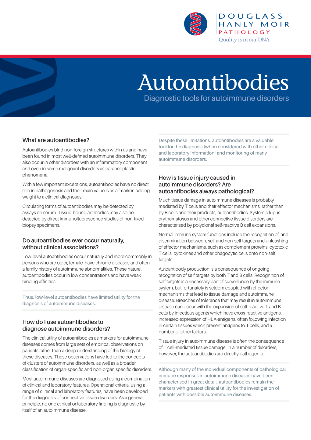 Autoantibodies Diagnostic Tools for Autoimmune Disorders