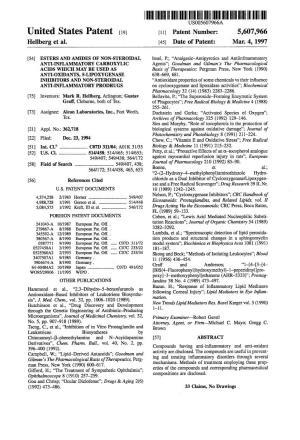 United States Patent (19) 11) Patent Number: 5,607,966 Hellberg Et Al