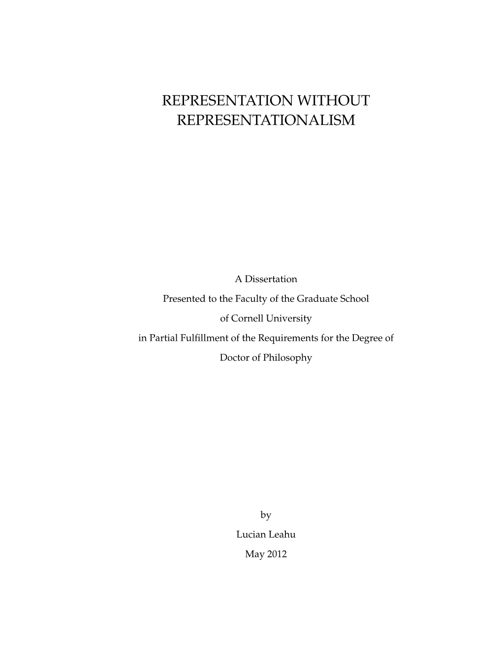 Representation Without Representationalism