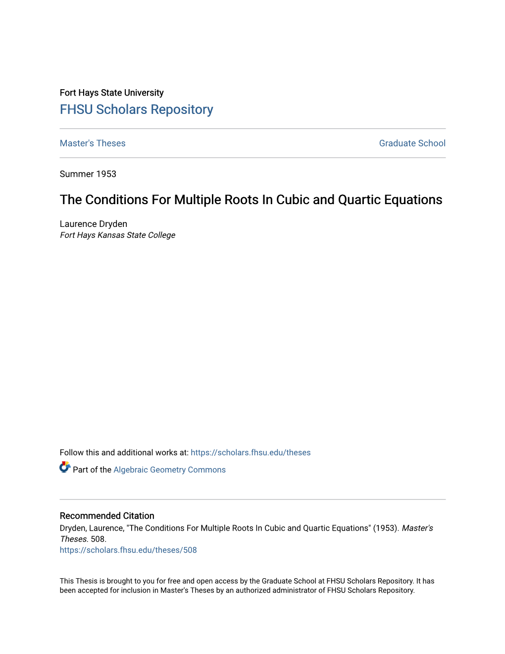 The Conditions for Multiple Roots in Cubic and Quartic Equations