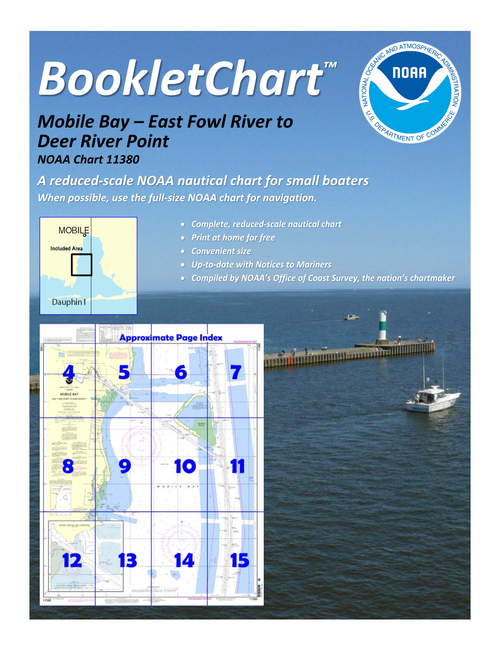Bookletchart™ Mobile Bay – East Fowl River to Deer River Point NOAA Chart 11380