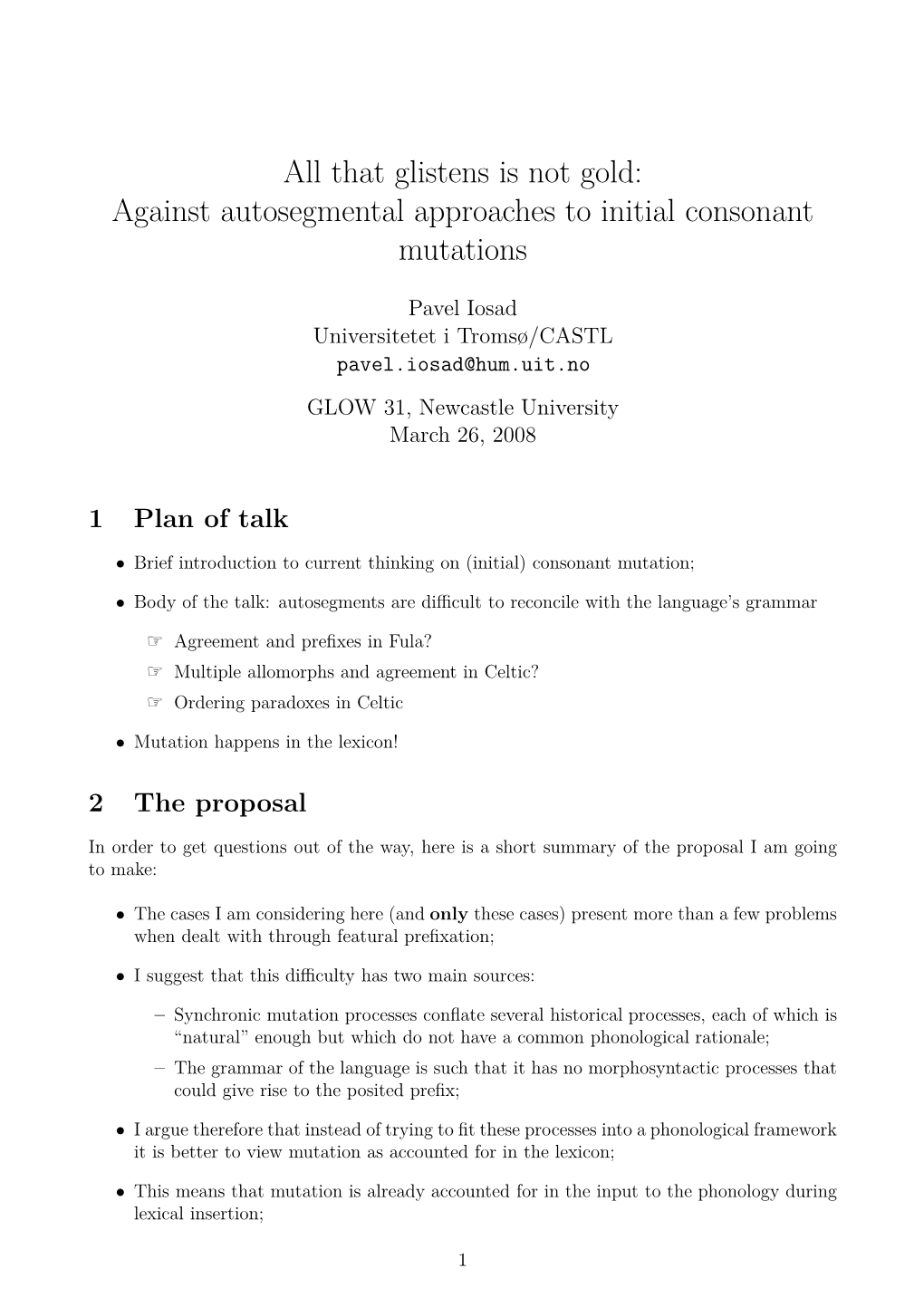 Against Autosegmental Approaches to Initial Consonant Mutations