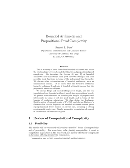 Bounded Arithmetic and Propositional Proof Complexity