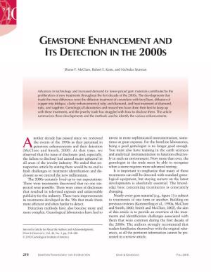 Gemstone Enhancement and Its Detection in the 2000S