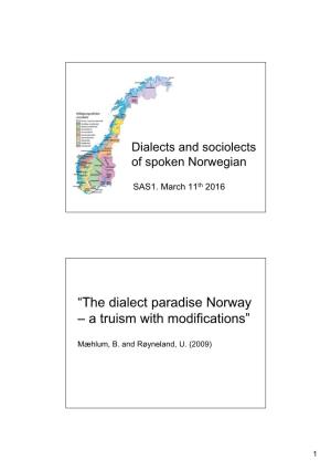 SAS1 6.Dialects and Sociolects of Spoken Norwegian