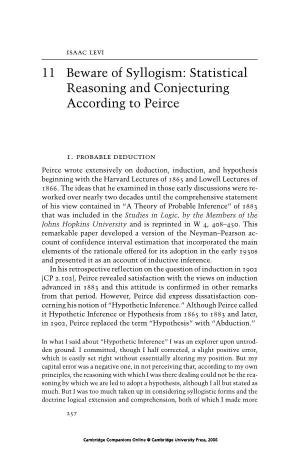 Statistical Reasoning and Conjecturing According to Peirce