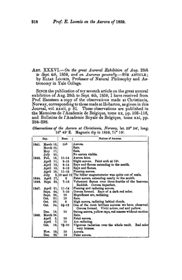 Prof. E. Loomis on the Aurora of 1859. by ELIAS LOOMIS